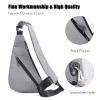 ADITAM Men's Sling Bag, Lightweight Crossbody Chest Pack, Gray view 4