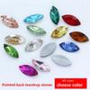 Point-Back Crystal Rhinestone Jewels, Faceted Glass Gemstones for Shoe and Clothing Trim, Jewelry Design, Random Colors, 4 x 8 mm, 30 Pieces view 2