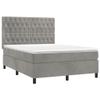 vidaXL Box Spring Bed with Mattress Light Gray 140x200 cm Velvet view 1