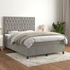 vidaXL Box Spring Bed with Mattress Light Gray 140x200 cm Velvet view 2