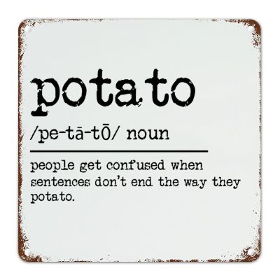 Potato Noun Definition Metal Wall Sign, 10 x 10 in