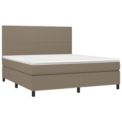 vidaXL Box Spring Bed with Mattress Taupe 180x200 cm Fabric