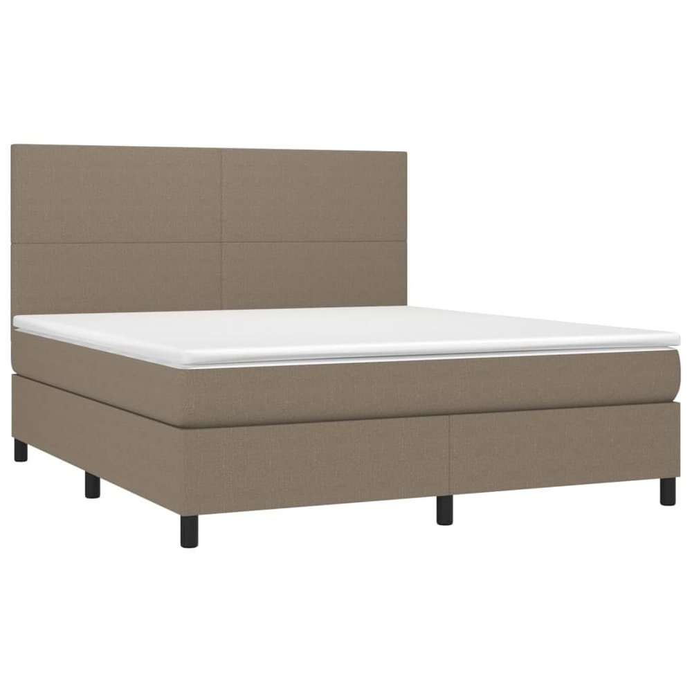 vidaXL Box Spring Bed with Mattress Taupe 180x200 cm Fabric