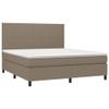 vidaXL Box Spring Bed with Mattress Taupe 180x200 cm Fabric view 1