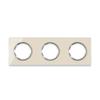 OneKeyElectro Garda Line Glass Cover Frame, 3-Gang, Horizontal, Flush-Mount, Matte Anti-Fingerprint, IP20, Beige view 1