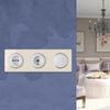 OneKeyElectro Garda Line Glass Cover Frame, 3-Gang, Horizontal, Flush-Mount, Matte Anti-Fingerprint, IP20, Beige view 3