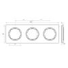 OneKeyElectro Garda Line Glass Cover Frame, 3-Gang, Horizontal, Flush-Mount, Matte Anti-Fingerprint, IP20, Beige view 4