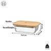 Cepewa 400 ml Food Storage Container with Bamboo Lid, Stackable Borosilicate Glass view 2