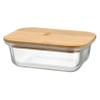 Cepewa 400 ml Food Storage Container with Bamboo Lid, Stackable Borosilicate Glass view 4