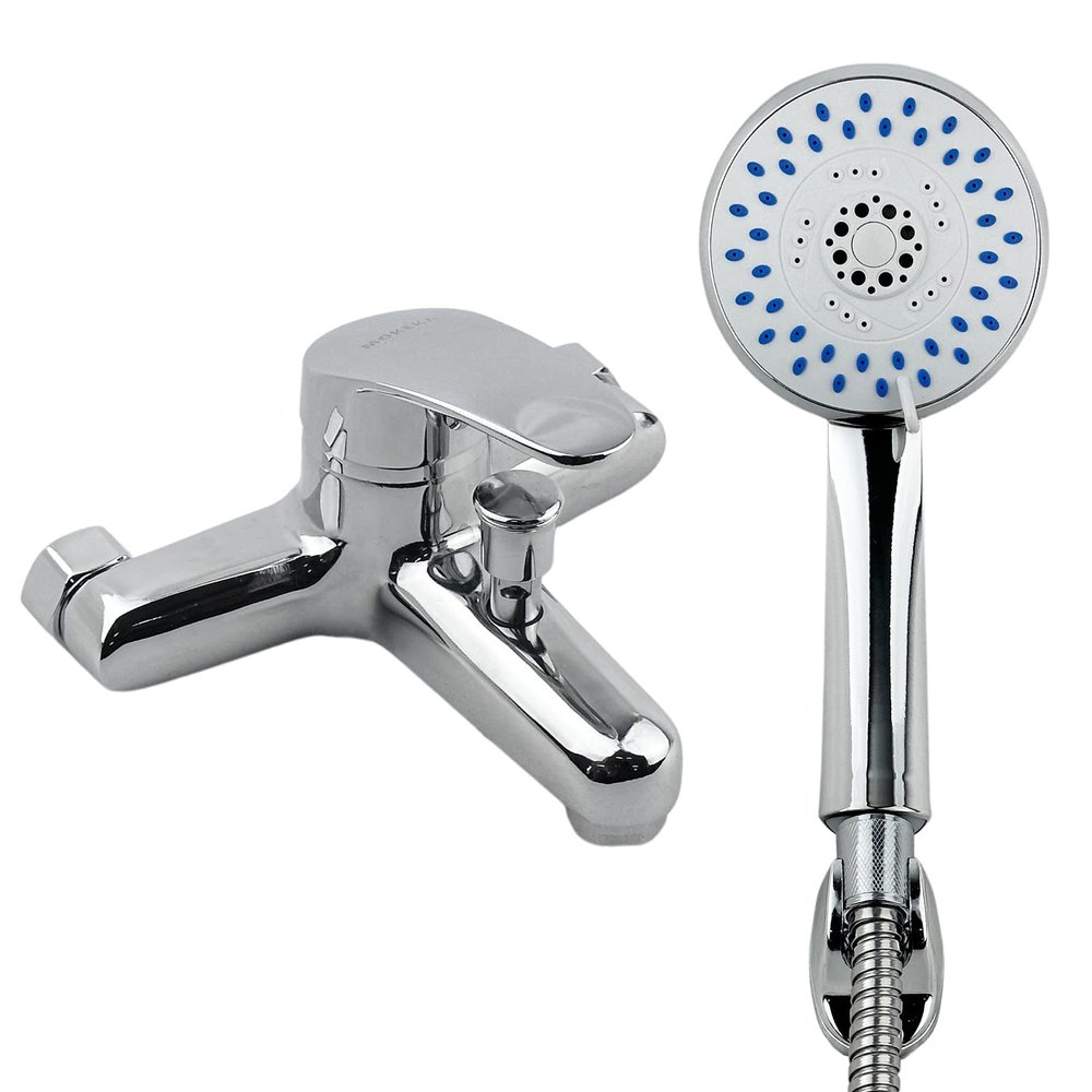 MOKEKA Bathtub Faucet Mixer, Wall-Mounted Faucet with Handheld Shower