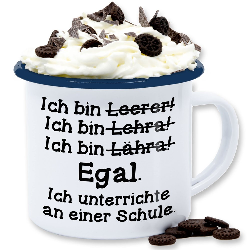 Enamel Mug - I'm a Teacher - 300 ml - White and Blue