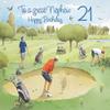 Hunts England 21st Birthday Card for Nephew, “Golf Bunker” view 2