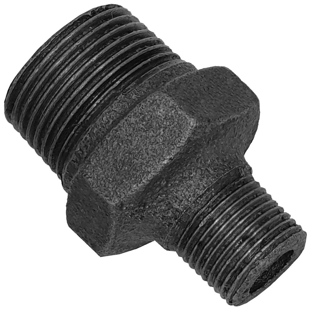 MegaHaustechnik Reducing Nipple 2 in Male x 1-1/4 in Male, Black Malleable Iron, No. 245