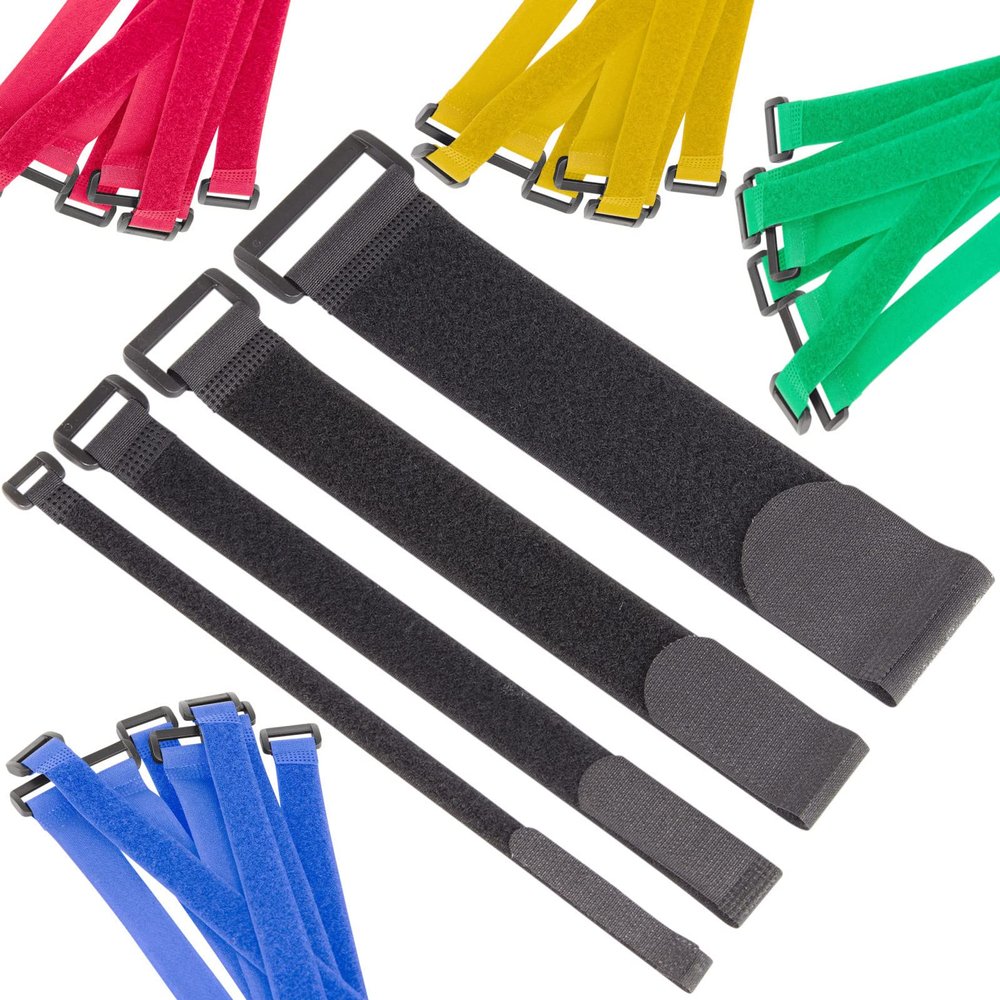 Schlauchland 50-Pack Hook-and-Loop Cable Ties, 1 x 20 cm, Yellow