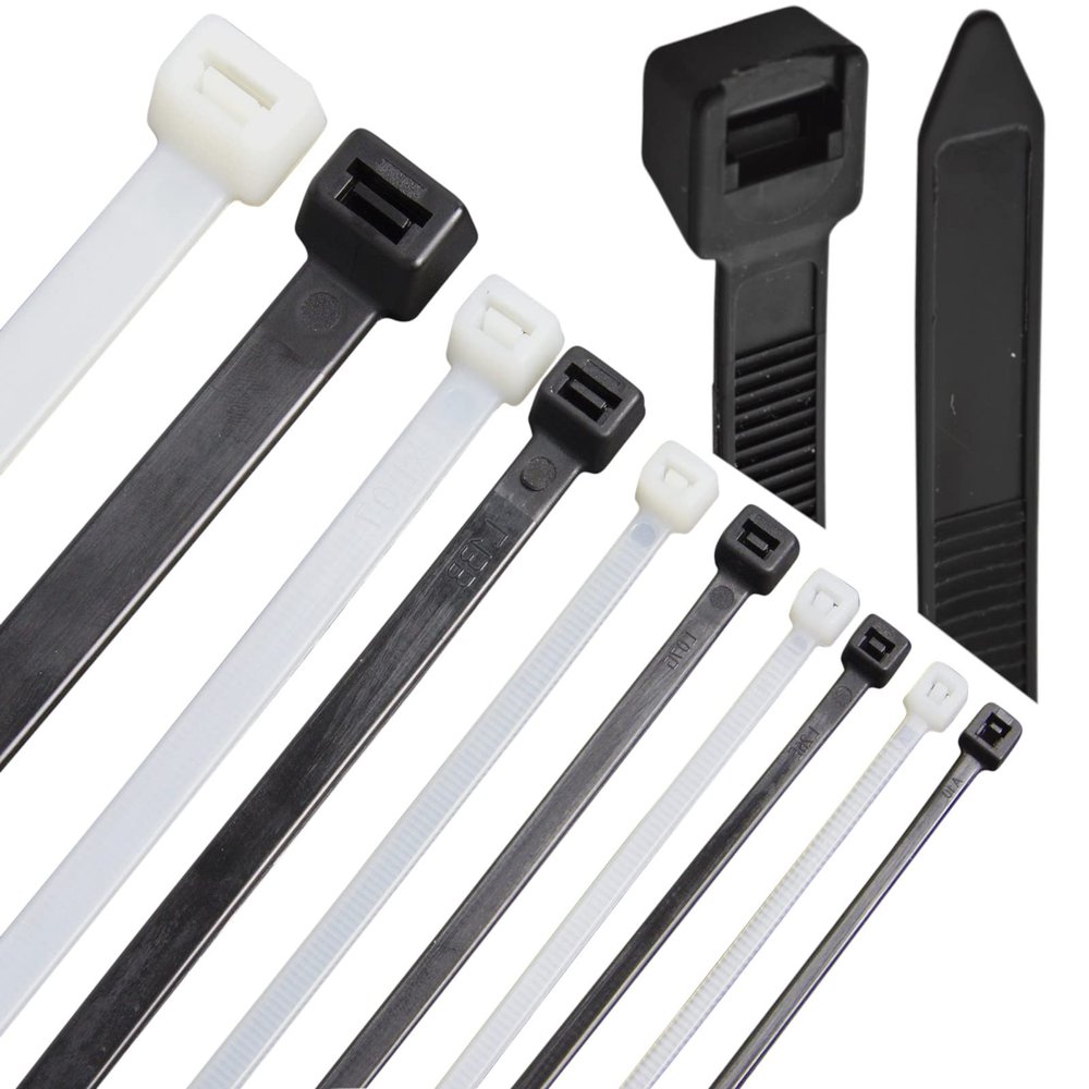 100 Black Nylon Cable Ties, 12.4 x 730 mm, PROTECTOX