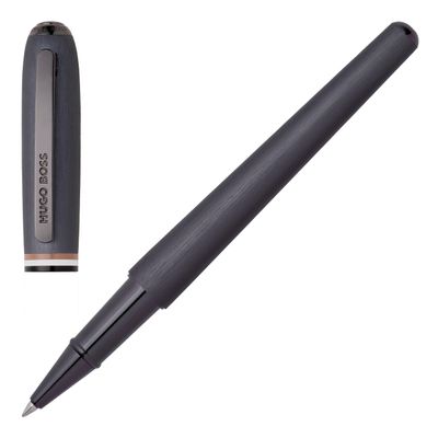 Hugo Boss Contour Iconic Rollerball Pen, Brass and Aluminum, Black, 13.6 cm, HSH3415D
