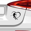 Heart Skier Sticker, Snow Vacation, Snowboard Slope, 25 x 20 cm, Black view 3