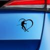 Heart Skier Sticker, Snow Vacation, Snowboard Slope, 25 x 20 cm, Black view 4
