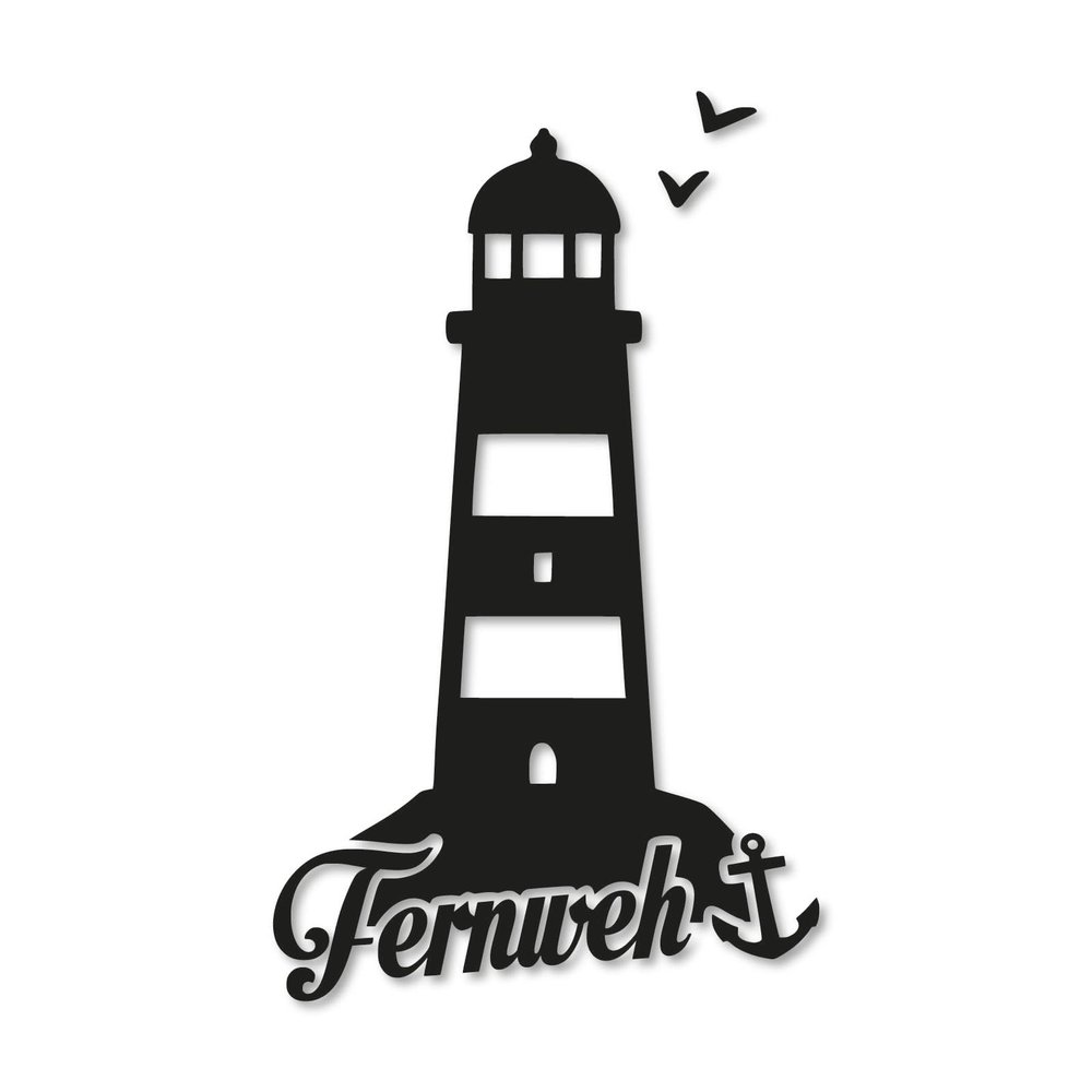 Generic Wanderlust Lighthouse Sticker, Moin Moin Anchor, Sylt Coast, 45 x 27 cm, Yellow