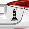 Generic Wanderlust Lighthouse Sticker, Moin Moin Anchor, Sylt Coast, 45 x 27 cm, Yellow view 4