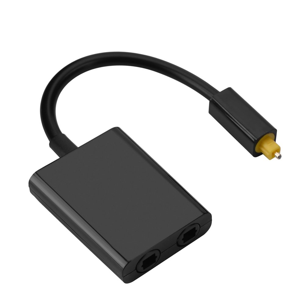 Akozon Toslink Splitter, 1 In/2 Out, Dual-Port Digital Optical Audio Adapter, Black