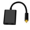 Akozon Toslink Splitter, 1 In/2 Out, Dual-Port Digital Optical Audio Adapter, Black view 4