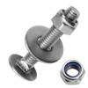 Techtanium M5 x 16/16 mm A2 Stainless Steel Carriage Bolts with Locknuts and Large Washers, 10-Piece Set view 1