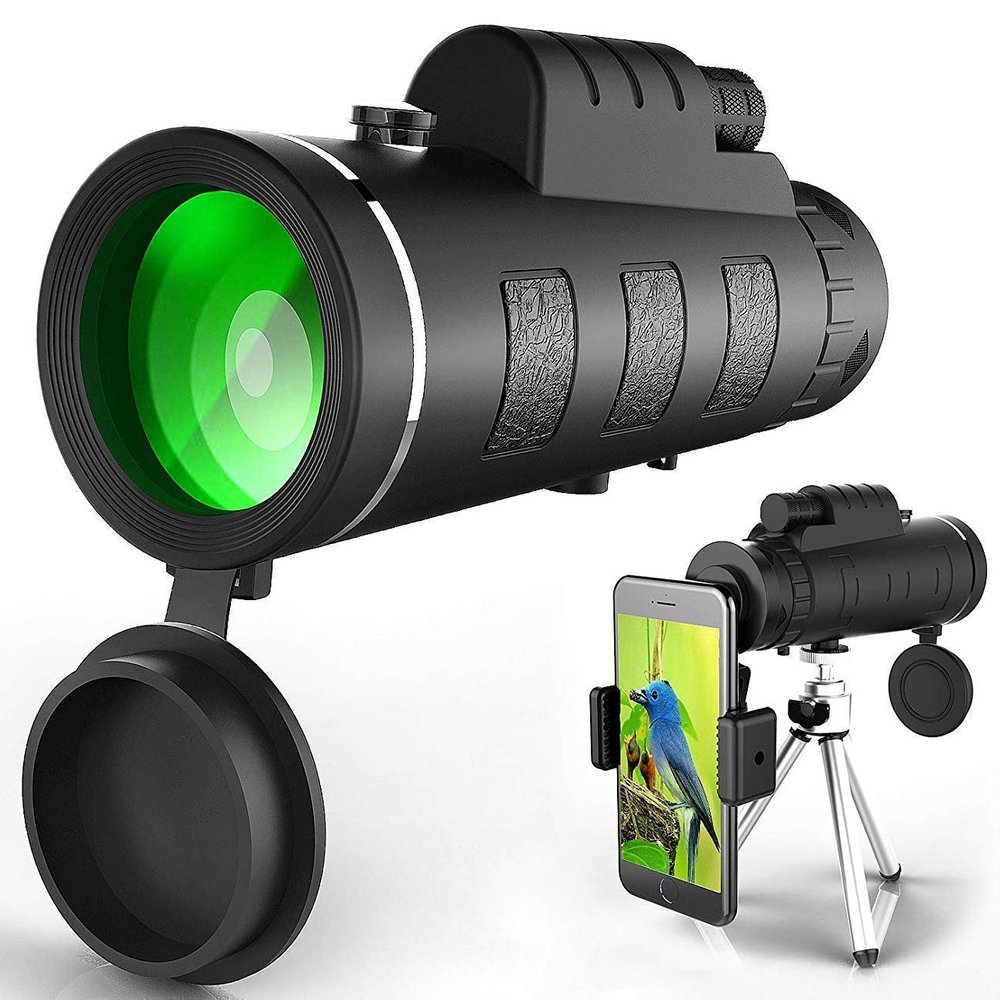 ADITAM High-Power BAK4 HD Waterproof Monocular with Smartphone Tripod for Phones - HD Monocular Telescope for Birdwatching