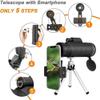 Clear Night Vision Monocular with Adjustable Phone Tripod, 40x60 BAK4 High-Power Waterproof Low-Light Telescope view 2
