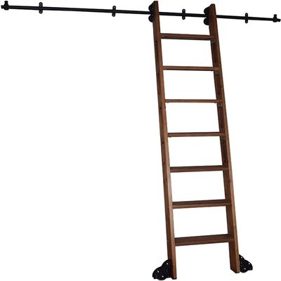 FLBT Sliding Barn Door/Library Ladder Hardware Kit, 3.3–20 ft Round Track/Rail, No Ladder (100 cm Kit)