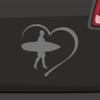 Generic Surfer Heart Sticker, Silver, 6.5 x 6 cm view 1