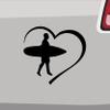 Generic Surfer Heart Sticker, Silver, 6.5 x 6 cm view 2