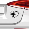 Generic Surfer Heart Sticker, Silver, 6.5 x 6 cm view 4