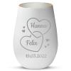 Love Faith Personalized Lantern - Two Hearts - White/Silver view 1