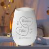 Love Faith Personalized Lantern - Two Hearts - White/Silver view 2