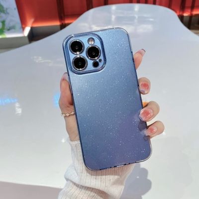 ALLUPS Bling Glitter Neon Color Phone Case for iPhone 14, 13, 12, 11 Pro Max, XR, X, XS, 8, 7 Plus, SE3, Soft Silicone Shockproof Twinkle Cover, Navy, for iPhone 14 Pro