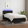 vidaXL Box Spring Bed with Mattress & LED, Black, 90 x 190 cm, Fabric view 2