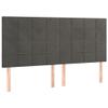 vidaXL LED Headboard Dark Gray 200x5x118/128 cm Velvet view 1