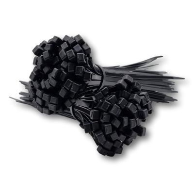 MaKaShop24 Industrial Cable Ties, Black, Various Sizes and Quantities, 290 x 7.6 mm, 100 Pieces, UV-Resistant
