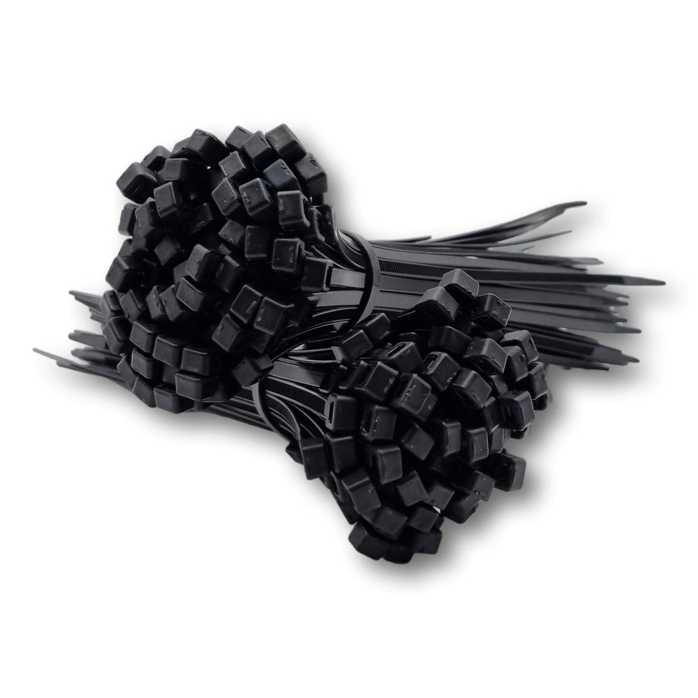 MaKaShop24 Industrial Cable Ties, Black, Various Sizes and Quantities, 290 x 7.6 mm, 100 Pieces, UV-Resistant