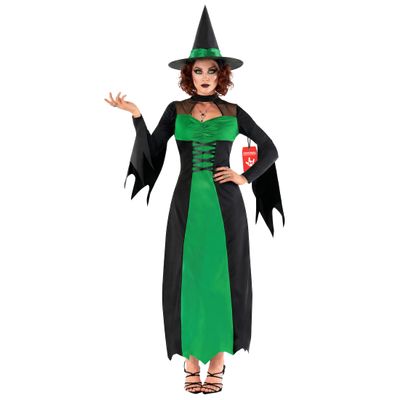 Morph Women's Witch Costume with Dress and Hat, XXXL