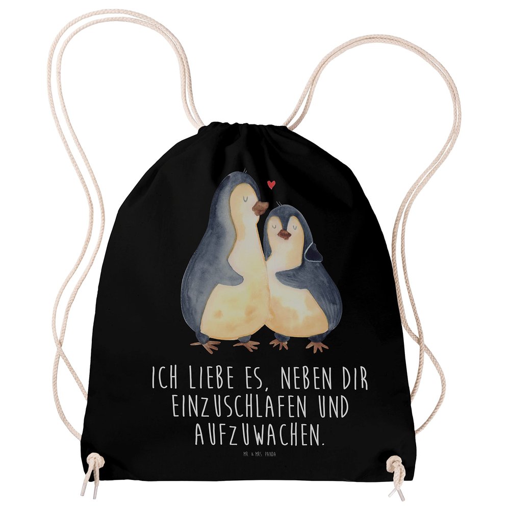 Mr. & Mrs. Panda Drawstring Gym Bag – Penguins Falling Asleep