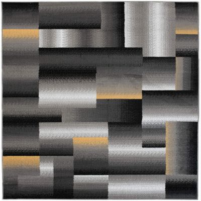 Mazovia Gro Area Rug 160 x 230 cm, Anthracite Gray, Geometric, Soft