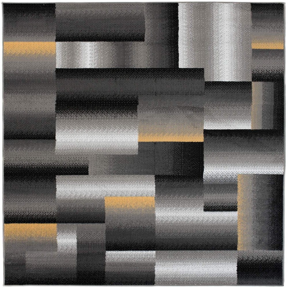 Mazovia Gro Area Rug 160 x 230 cm, Anthracite Gray, Geometric, Soft
