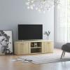 Chusui TV Stand, TV Cabinet, TV Lowboard, TV Bench, TV Table, TV Dresser, Sonoma Oak, 120 x 34 x 37 cm, Particleboard view 1