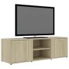 Chusui TV Stand, TV Cabinet, TV Lowboard, TV Bench, TV Table, TV Dresser, Sonoma Oak, 120 x 34 x 37 cm, Particleboard view 3