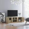 Chusui TV Stand, TV Cabinet, TV Lowboard, TV Bench, TV Table, TV Dresser, Sonoma Oak, 120 x 34 x 37 cm, Particleboard view 4