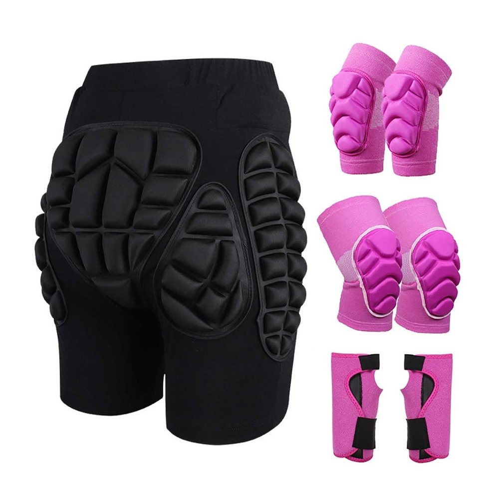 YILIN 3D EVA-Padded Ski Hip Protection Shorts, Adjustable, D2, S