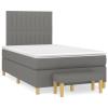 Festnight Upholstered Box Spring Bed with Mattress, Dark Gray, 120 x 200 cm view 2