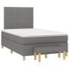 Festnight Upholstered Box Spring Bed with Mattress, Dark Gray, 120 x 200 cm view 3